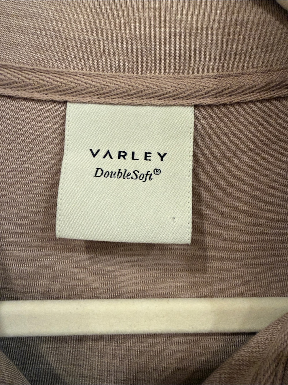 Varley Ritchie Short-Sleeve Half-Zip Pullover in Taupe Marl - Picture 3 of 5